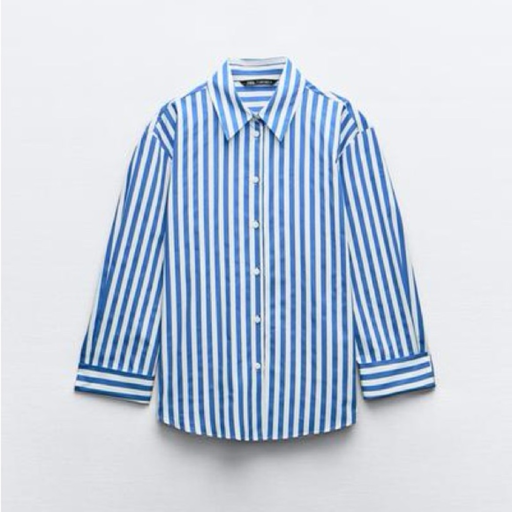 Zara Striped Poplin Button Down